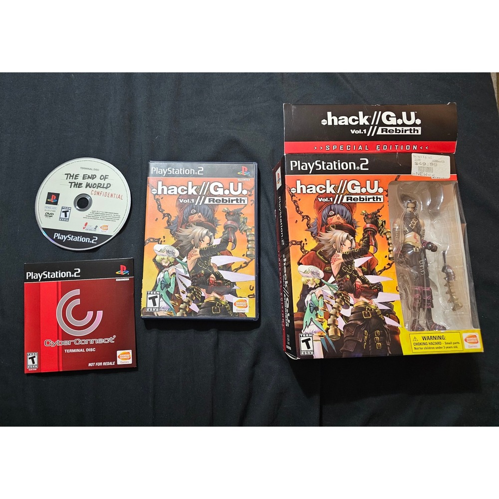 .hack//G.U. Vol. 1 Rebirth Special Edition PS2 Haseo Figure Bundle and game y2k